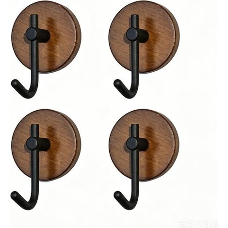 Set di 4 ganci portasciugamani, ganci da parete, ganci per doccia, ganci autoadesivi bifacciali per l'organizzazione della stanza, in legno per pareti della doccia, servizi igienici, cucine, (1/5)