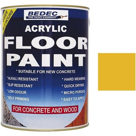 Bedec Acrylic Floor Paint - Yellow - 1 Litre