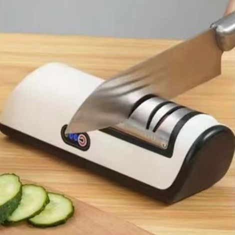 TRADE SHOP - Affilacoltelli Elettrico Ricarica Usb Affila Lucida Con Base Antiscivolo Utensili Cucina - (1/5)