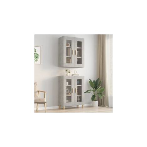 Armoire murale suspendue Gris béton 69,5x34x90 (1/5)