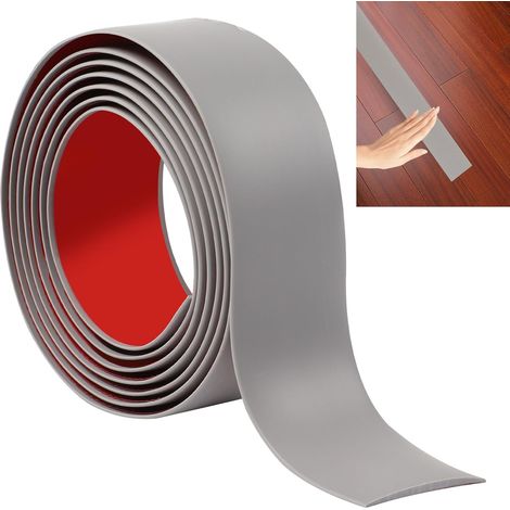 Bande de transition de seuil de sol stratifié JUNART 200cm × 5cm, bande de sol en vinyle autocollante, bordure de transition de bord de carrelage ou de moquette(gris) (1/5)