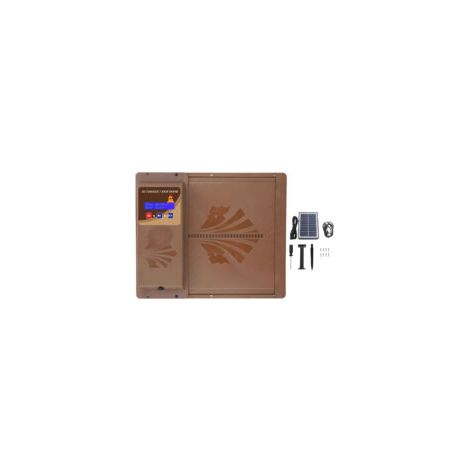 Porte automatique de poulailler solaire Minuterie programmable Affichage LED 3 modes d'alimentation Matériau plastique durable