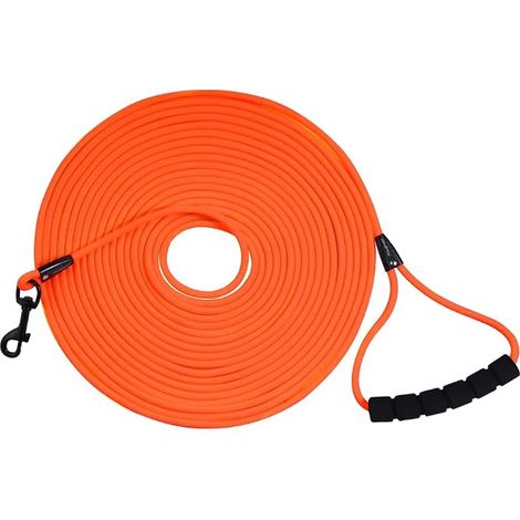 PVC Dog Leash, Outdoor Training Leash with Padded Handle and Storage Bag, Lightweight and Strong (Orange, 10M) (1/5)