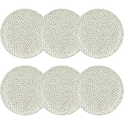 Lot de 6 assiettes desserts en porcelaine 20cm, JASMIN (1/3)