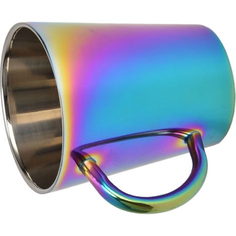 Tasse à café isotherme colorée en acier inoxydable de 300 ml avec anse, tasse à eau à double paroi (1/5)