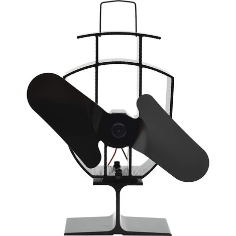 vidaXL Ventilateur de poêle alimenté par chaleur 2 pales Noir (1/5)