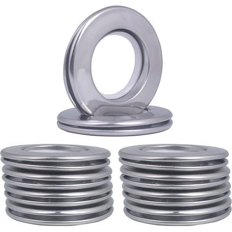 Set mit 10 (Lighting Silver) Edelstahl-Gardinenösen, Metall-Gardinenringe mit Ösen, Innendurchmesser 19/16" (40 mm), römische Ringösen aus Edelstahl für Badezimmerfenster. (1/5)