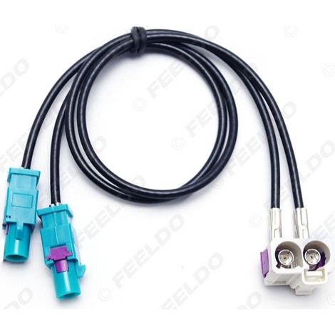 Câble adaptateur pour antennes radio Volkswagen RCD510, RNS510, RCD310 et FAKRA II 2-à-2