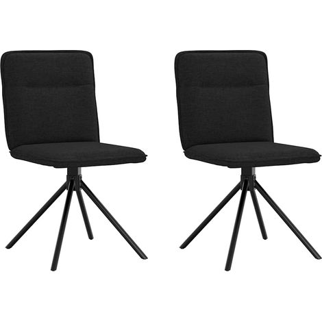 Esszimmerstühle 2 Stk. Schwarz Stoff vidaXL (1/5)