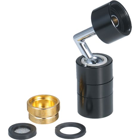 Tête de robinet orientable 720° universelle anti-éclaboussures économiseuse d'eau filtre mousseur pour salle de bain en acier inoxydable ABS anti-rouille étanche avec double joint torique
