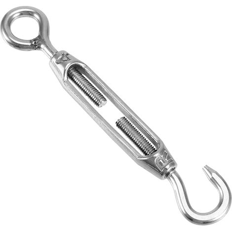 Steel Cable Tensioners, M4 Wire Tensioners with Hook and Eye Adjustable for Hanging, Holding, Clotheslines, Hanging, Bodyguarding Cables (1/4)