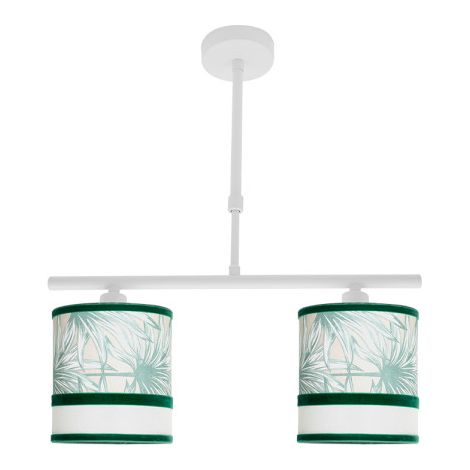 Lampada Caledonia 2xe14 bianco/verde regx43x14cm