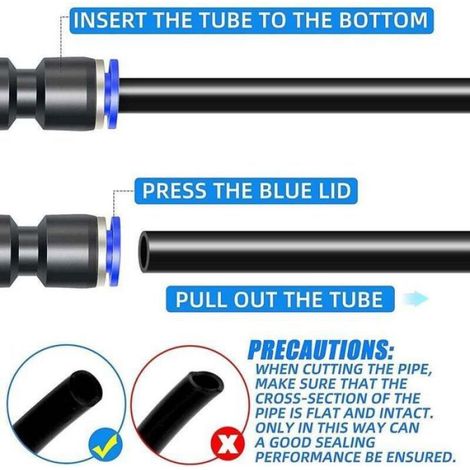 Raccord Droit - 12 mm OD - Pression 0-1 MPA - Température 0-60 °C - Pour Tuyauterie Pneumatique - 10 Pièces (1/4)