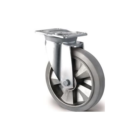 Rueda  giratoria  para  cargas  pesadas  D.160mm  Cap.  400kg  Rueda  giratoria  Goma  elástica (1/2)