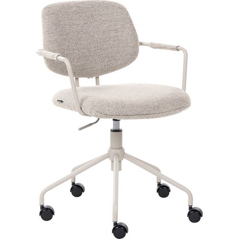 Silla de oficina funcional tapizado de poliéster altura ajustable base giratoria beige Ripley