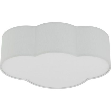 Kinderzimmerleuchte Decke 41 cm breit für 2x E27 Stoff Grau Wolkenlampe Deckenlampe Kinderzimmer (1/5)