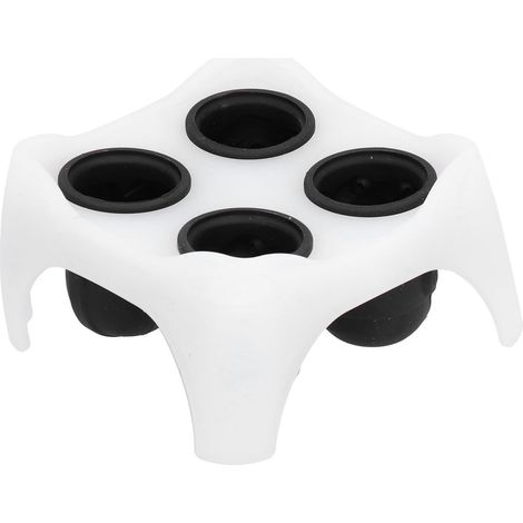 Schwarze, schädelförmige Eiswürfelform, lebensmittelechtes Silikon, handgefertigt, zum Kochen und Backen. (1/5)