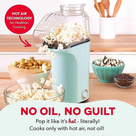 Machine à popcorn Fresh Pop, appareil à popcorn à air chaud sans huile avec doseur et manuel d'utilisation - Idéale pour les soirées cinéma (États-Unis) (1/5)
