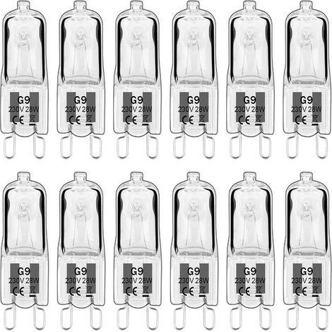 TONCHEAN G9 LED Bulb, G9 Halogen Bulb 28W 230V, 350LM 2700K Warm White Dimmable, G9 Capsule Bulbs, for Chandeliers, Landscape Lamps, Wall Lights, Cabinet Lighting, Pack of 10 (1/4)