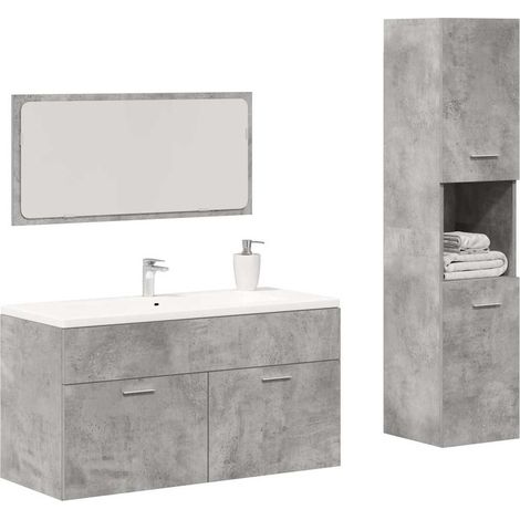 Ensemble de meubles de salle de bain 3 pcs-Meuble de salle de bain gris béton 335085 (1/5)
