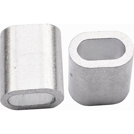 Manchon en aluminium pour câble acier ovale M1.5, pièce de sertissage pour élingue, filet et tendeur de câble (1/5)