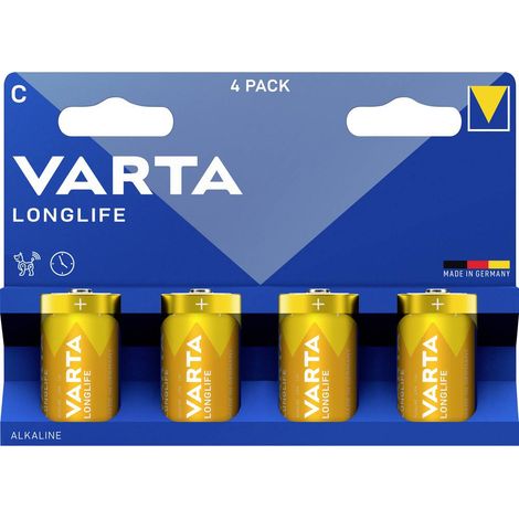Varta VARTA Longlife C Blister 4 Batteria 1/2 Torcia (C) Alcalina/manganese 1.5 V 4 pz.