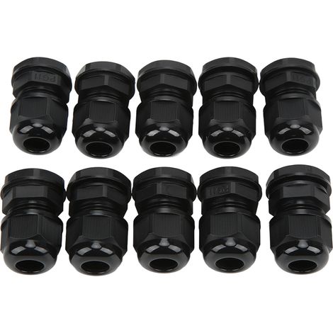 10 pièces de presse-étanches étanches en nylon PA pour armoires électriques, connecteurs de câbles PG11B-10, joints de fils robustes. (1/5)