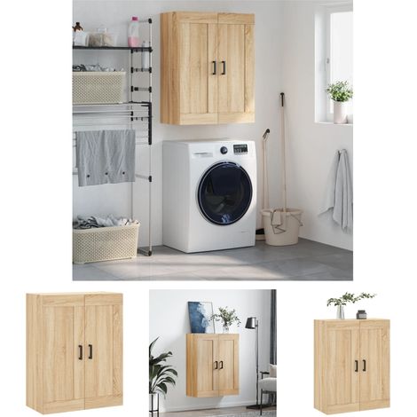 Wandmontage - vidaXL Wandschrank Sonoma-Eiche 69,5x34x90 cm Holzwerkstoff - Stauraum (1/5)