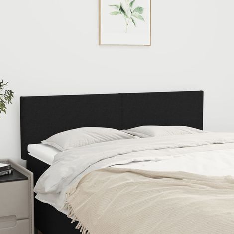 Kopfteile Schwarz 144x5x78/88 cm Stoff