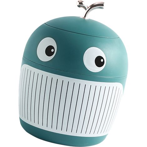 Poubelle de bureau Petite Baleine - Une adorable et luxueuse mini poubelle de bureau/table basse de couleur vert paon. (1/5)