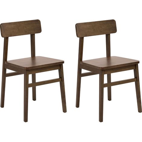 Esszimmerstuhl 2er Set GORRE Holz Dunkelbraun