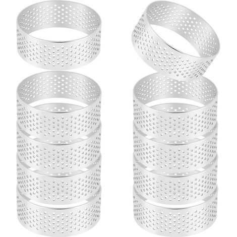10 Emporte-pièces Ronds 5cm Inox Acier, Pâtisserie Perforée Chaleur (1/5)