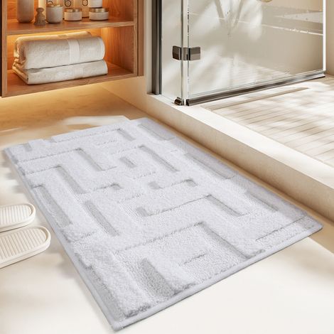 Paillasson blanc 50 x 80 cm pour une utilisation intérieure et extérieure, avec surface antidérapante et protection contre l'eau (1/4)