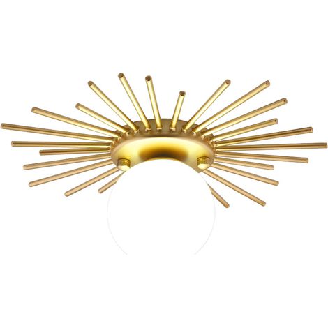 Plafonnier Gold Crystal, plafonnier à abat-jour en verre, plafonnier au design géométrique, adapté aux couloirs (25 cm, lumière chaude) (1/4)