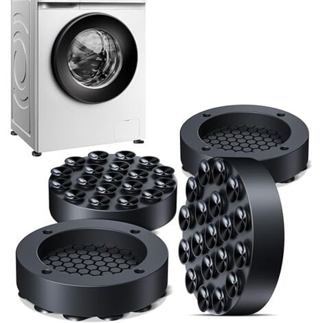LaBlanc - Paquete de 4 amortiguadores de vibraciones para lavadoras, alfombrillas de goma antivibración universales para lavadoras y secadoras