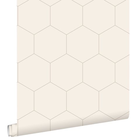 papier peint hexagone couleur sable - ESTAhome (1/5)