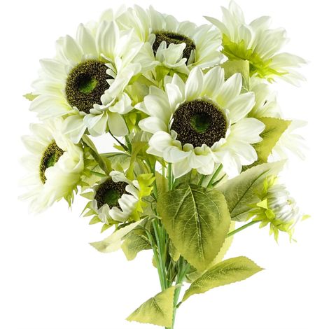 Pack of 6 x 88cm White Artificial Sunflower - 18 heads (1/5)