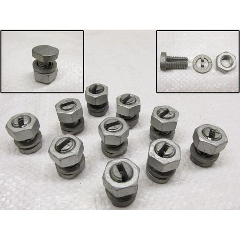 Split Bolt Connector with Nut x10 (Joint Line Clamp Bolt Wire Cable Joiner)