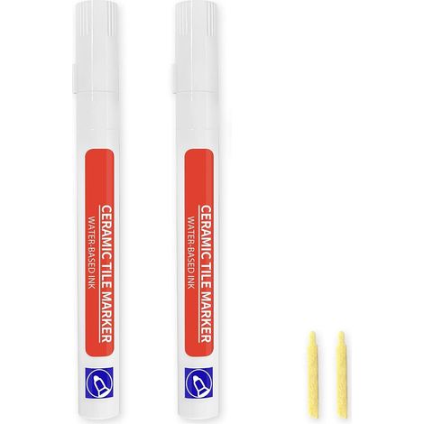 2 Pièce Marqueur Joints Avec Pointe Ronde 1-2 mm, Stylo à Coulis Effaçables à l’Eau Pour Vitres, Verre, Miroirs, Encre Opaque à l'eau pour Joints, Vitres, Miroirs, Menus et Signalétique. (1/5)