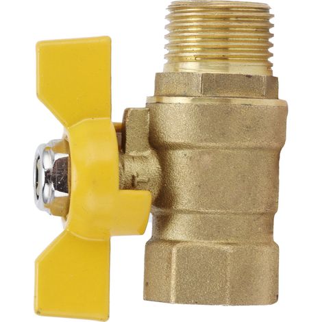 Robinet à bille à filetage mâle G1/2, accessoire de plomberie pneumatique épais pour carburant et gaz (1/5)