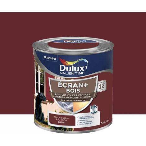 Peinture DULUX VALENTINE Ecran+ Bois Rouge Basque 0,25 L (1/4)