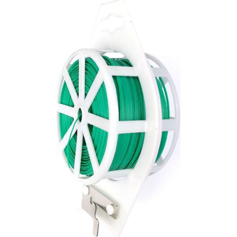 Colliers de serrage de jardin en plastique vert de 100 mètres pour fixer les plantes grimpantes, attacher les plantes et utiliser du fil de ligature horticole. (1/4)