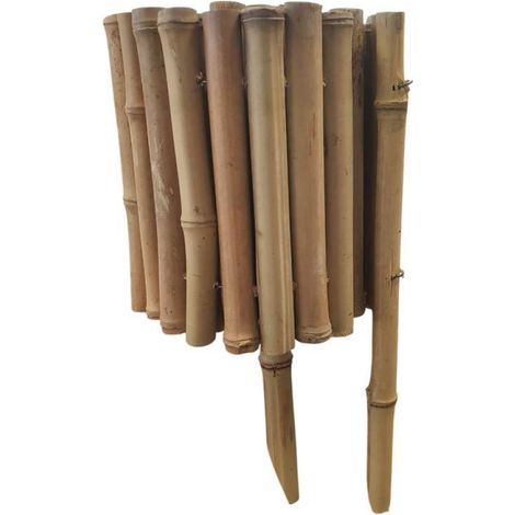 Linxor – Bordure à planter en bambou 100 x 20 cm – Résistante aux intempéries – Installation facile avec piquets – Pour délimitation de massifs (1/3)