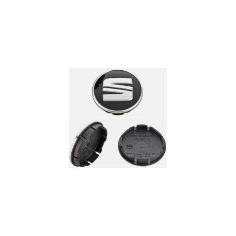 Coprimozzo centrale nero/argento, 54 mm, set da 4, per Arosa Ibiza, Leon, Altea, Exeo e Cordoba.