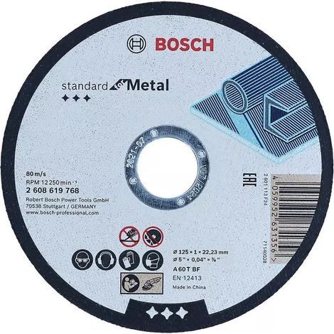 Bosch 125mm 5"" Thin Slit Cutting Discs 1mm Wheel Metal Steel Stainless Sheet (1/5)