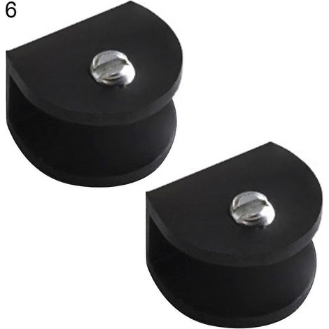 Ensemble de 2 pinces à verre carrées, noires, plates, haute résistance, robustes, en acier inoxydable, portables, haute dureté, résistantes aux chutes, adaptées à la fixation murale. Mengx 6 (1/3)