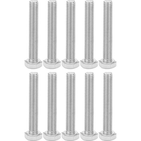 Vis M8x50 en acier inoxydable 304, lot de 10 vis hexagonales haute résistance pour boulons de fixation