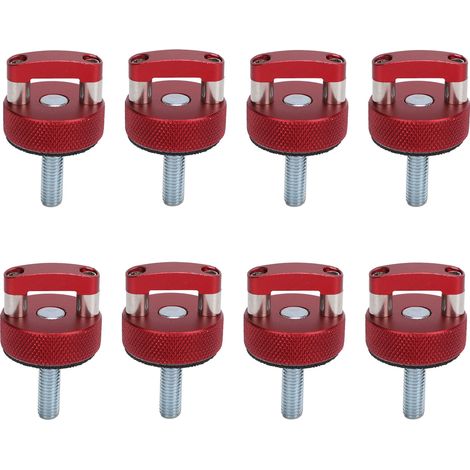 Vis à pouce de fixation à retrait rapide pour dessus rigide, billette en acier et aluminium M8, filetage 1.25, anneau D intégré pour Bronco 2dr 4dr rouge, 8 pièces (1/5)
