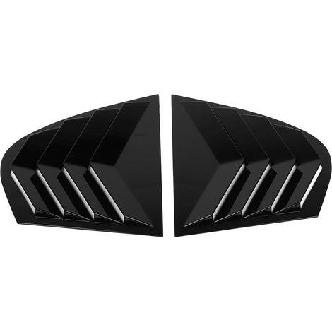 Paire de Garnitures de Volet de Fenêtre Arrière de Voiture, Garniture D'aération de Fenêtre Latérale Arrière élégante pour Série 5 E60 2004 à 2010, avec Aspect Brillant, (Black) (1/4)
