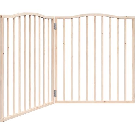 Barrière pour chien Barrière de sécurité pliable 2 panneaux 160 cm bois de peuplier CFW38732 (1/5)